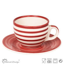 Cearmic forma única 3 oz taza y platillo